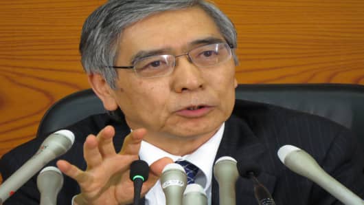 Bank of Japan's new governor Haruhiko Kuroda